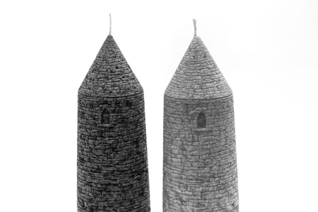Irish Heritage Round Towers Moth to a Flame Candles